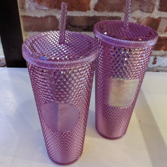 🆕 WDW Walt Disney World Starbucks 50th Anniversary Geometric Pink Tumbler Straw - Picture 15 of 16